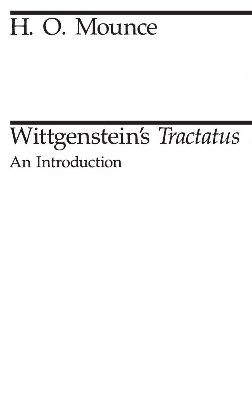 Wittgenstein’s Tractatus
