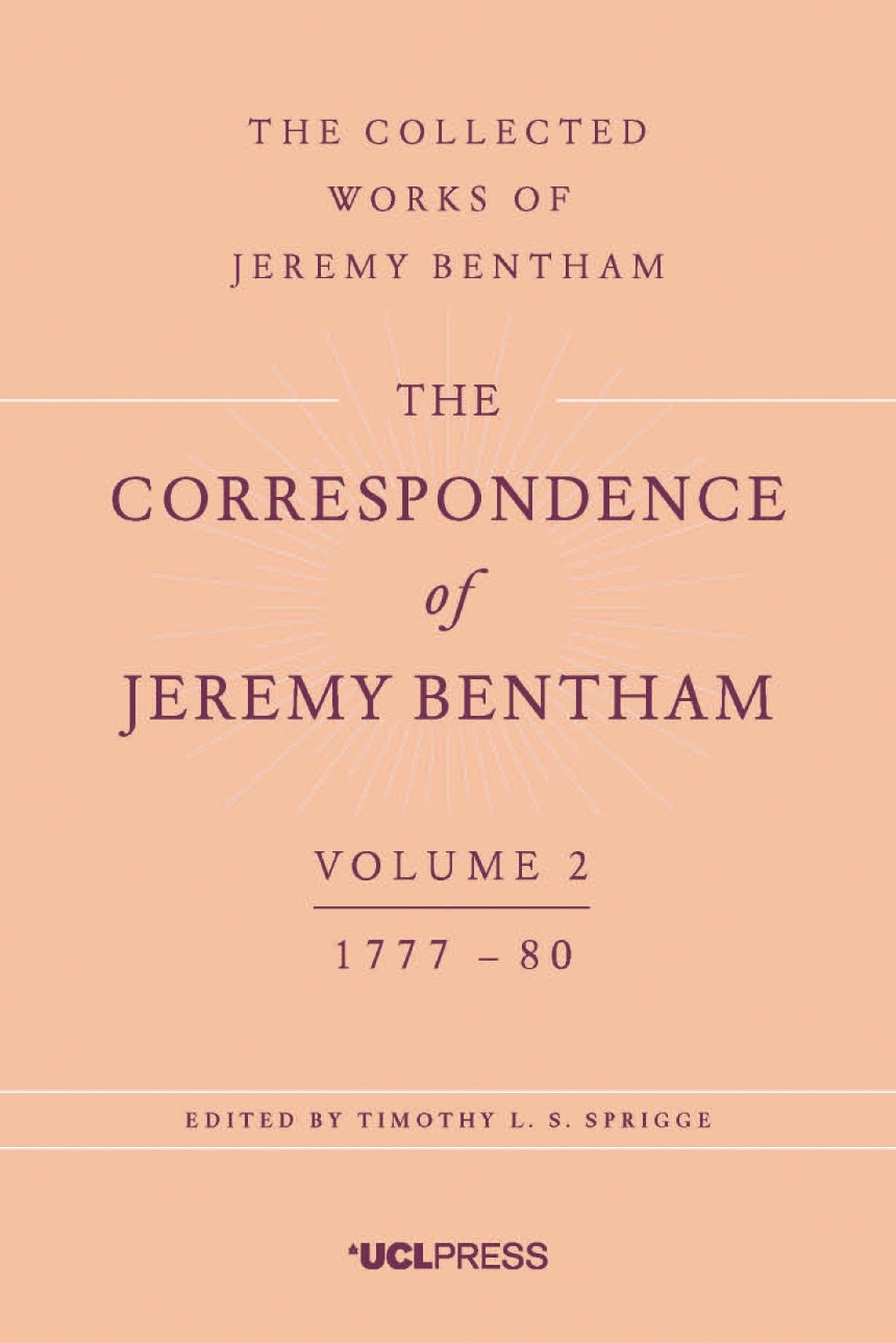 Correspondence of Jeremy Bentham, Volume 2