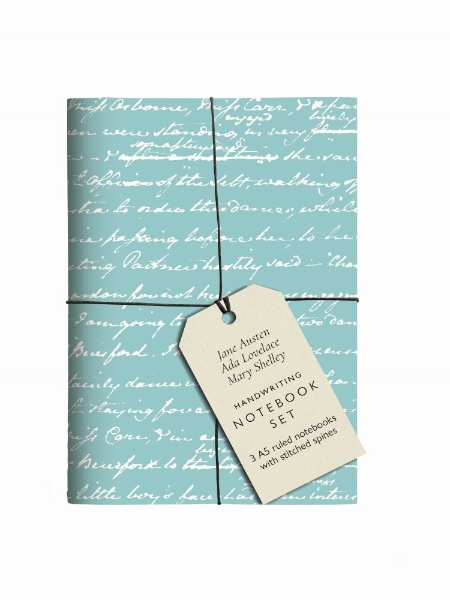 Jane Austen, Ada Lovelace, Mary Shelley Handwriting Notebook Set: 3 A5 Ruled Notebooks with Stitched Spines
