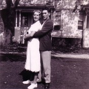 Carol and Mike engaged, September 1954